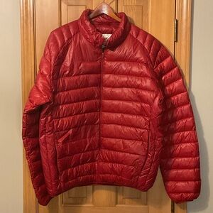 Vibrant Red Triple Fat Goose Quilted Jacket